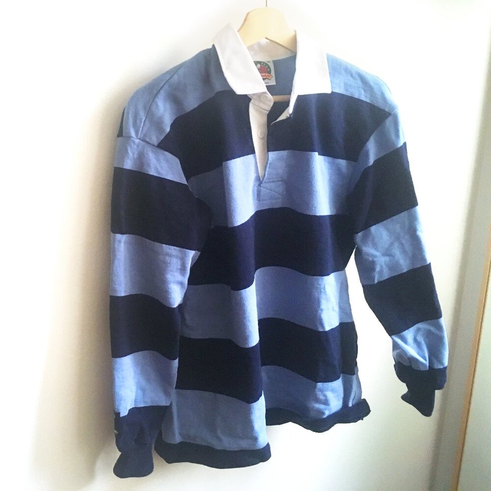 KOTN blue striped rugby shirt (unisex size XS)